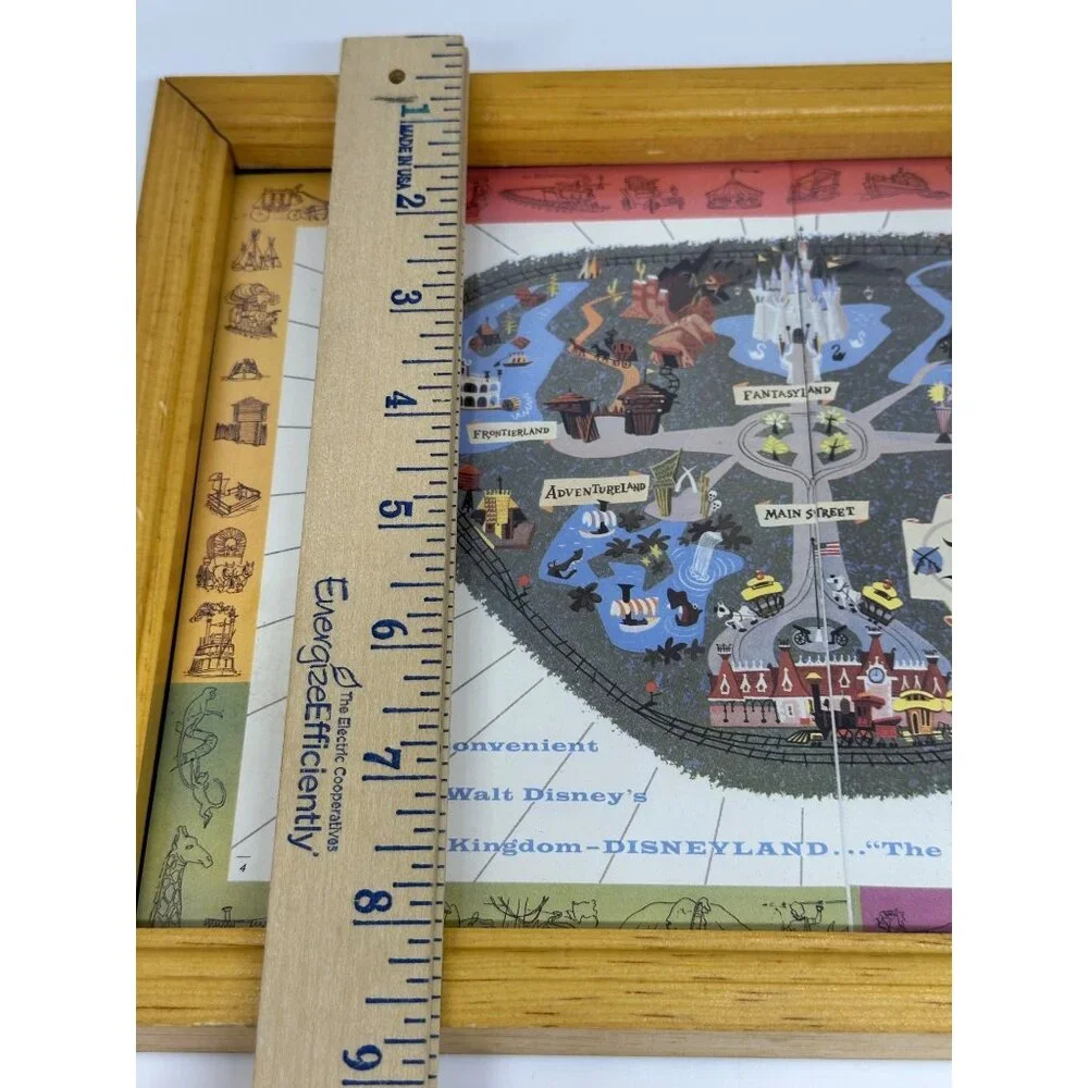 VTG Disneyland 35th Anniversary Years of‎ Magic Framed Map 12